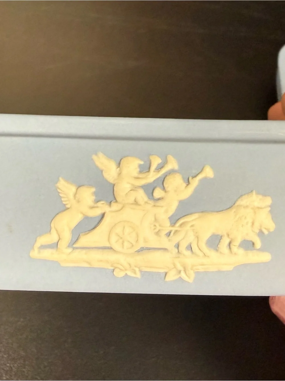 Vintage Wedgwood Jasperware Jewelry Box with Lid 1970s